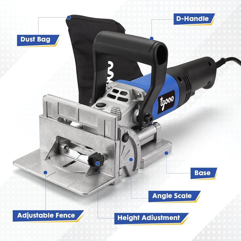 igooo Biscuit Joiner Plate Jointer, 4" Tungsten Carbide Tipped Blade, 120V 60Hz 760W, Model BJ760 - Image 2